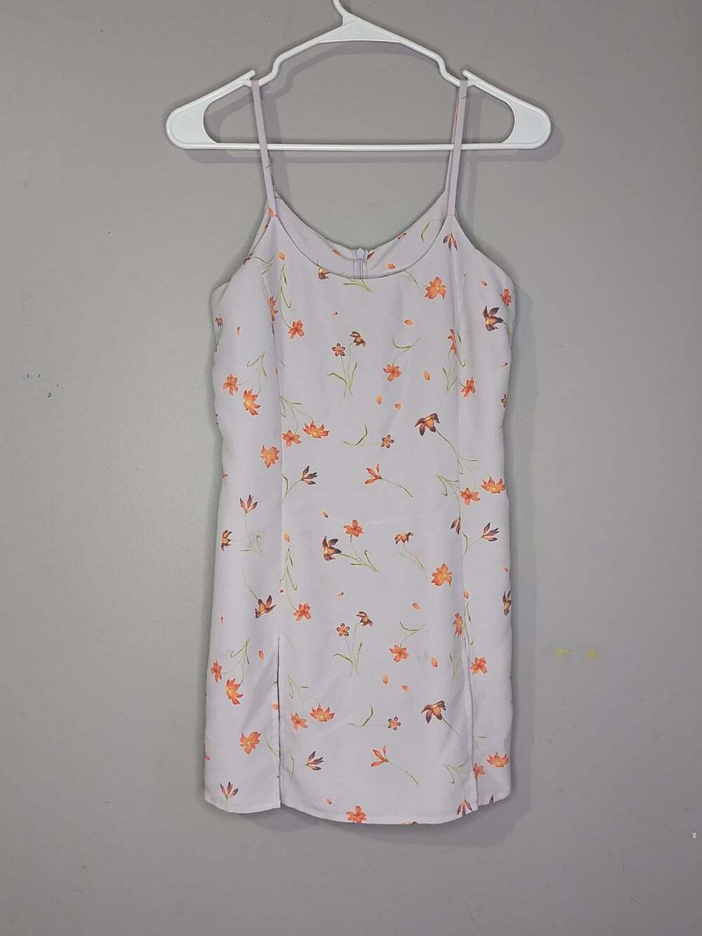 Express Purple Floral Romper Skort Dress Spaghetti Strap Vintage Y2K slip 3/4